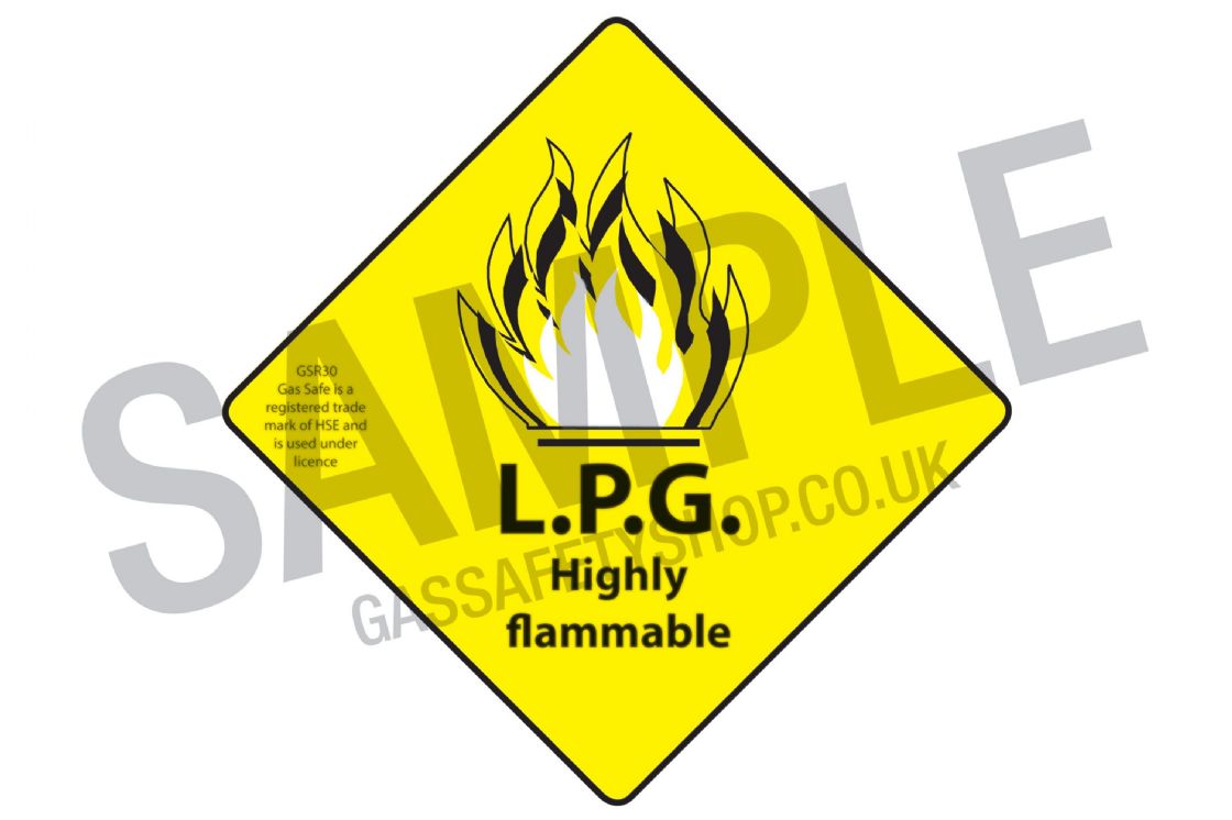 Gas Safe L.P.G Highly Flammable Labels 